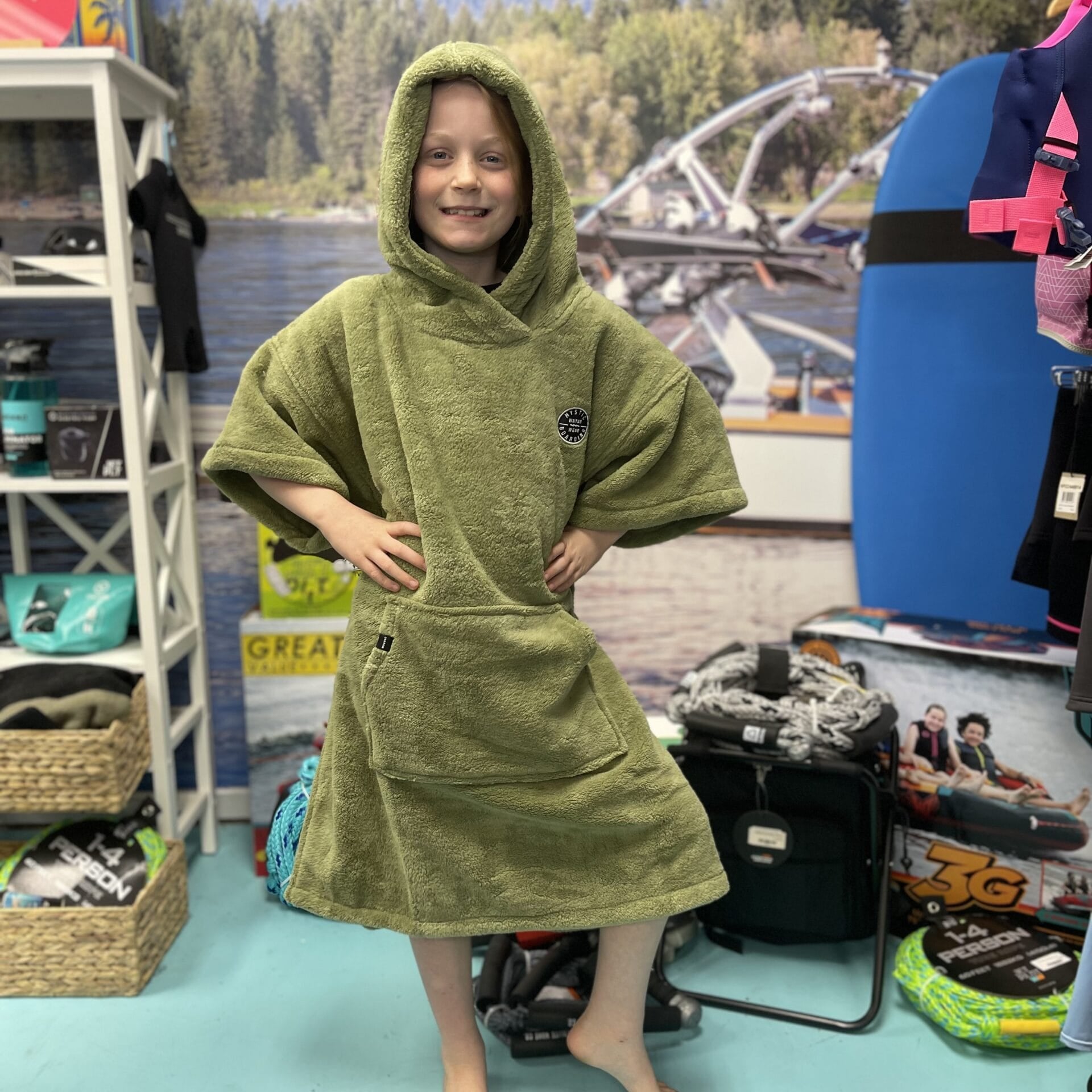 poncho teddy kids (olive green)