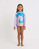 youth girls ls rashie tie dye