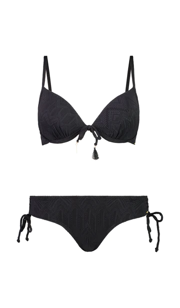 Piha Gelato Slim Tie U/W Bikini Top | Black