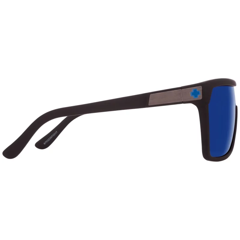 flynn sunglasses soft matte black w/ dark blue spectra mirror